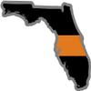 5" Florida Fl Thin Orange Line State Shape American Flag Search and Rescue Sticker view 1