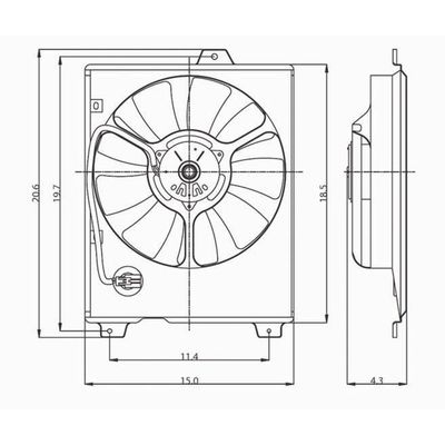 Passenger Side Plastic Cooling Fan Assembly for 98-03 Toyota Sienna TO3115126