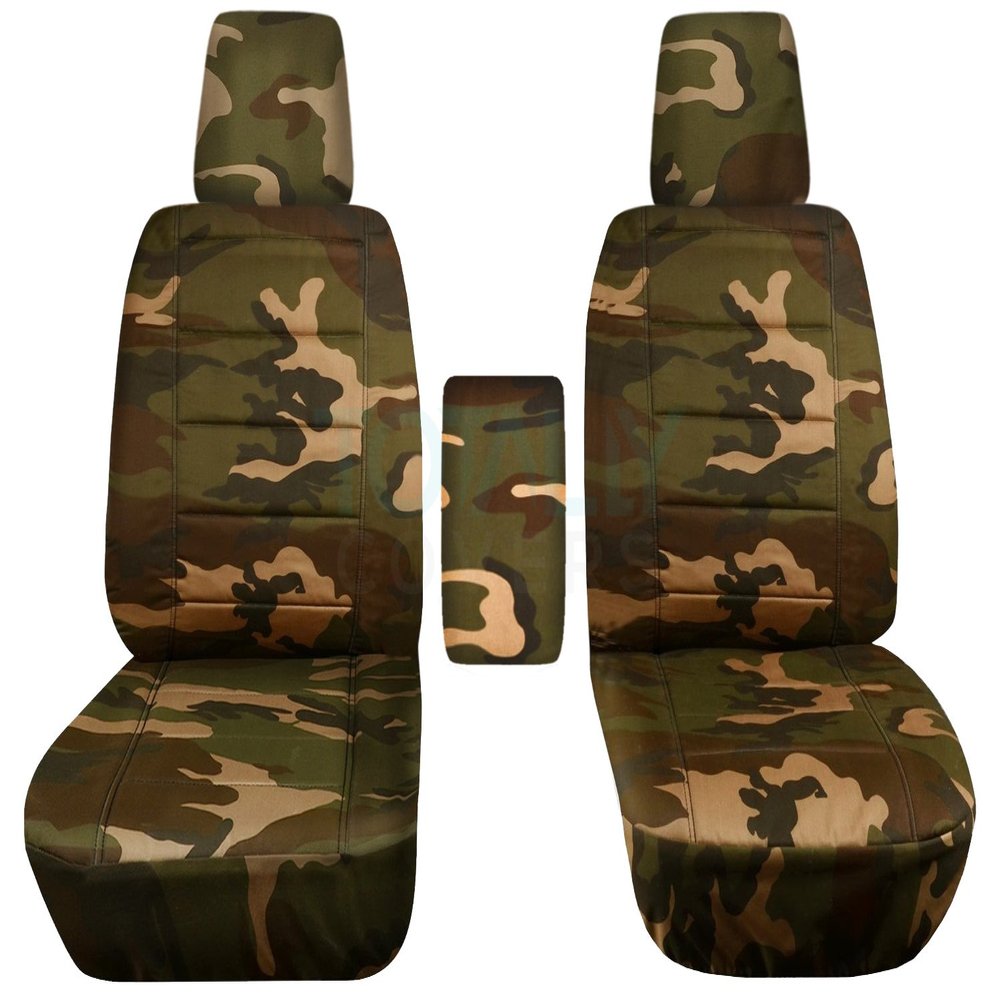 Totally Covers Compatible with 2004-2008 Ford F-150 Camo Truck Bucket Seat Covers with Center Armrest, w/wo Integrated Seat Belts: Brown & Green Camouflage (16 Prints) F-Series F150 Front