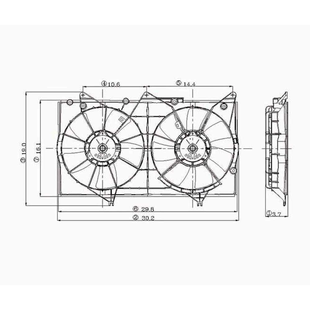 CPP Dual Cooling Fan for 2004-2006 Lexus ES330 LX3115111
