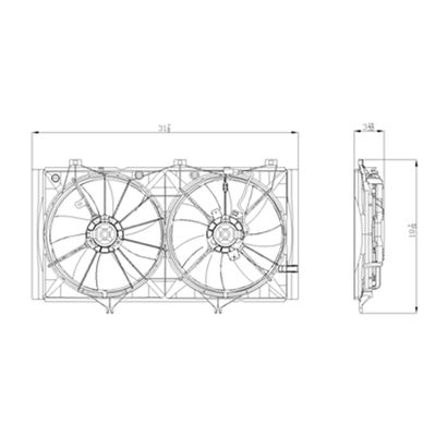 CPP Dual Cooling Fan for Toyota Camry, Venza TO3115164