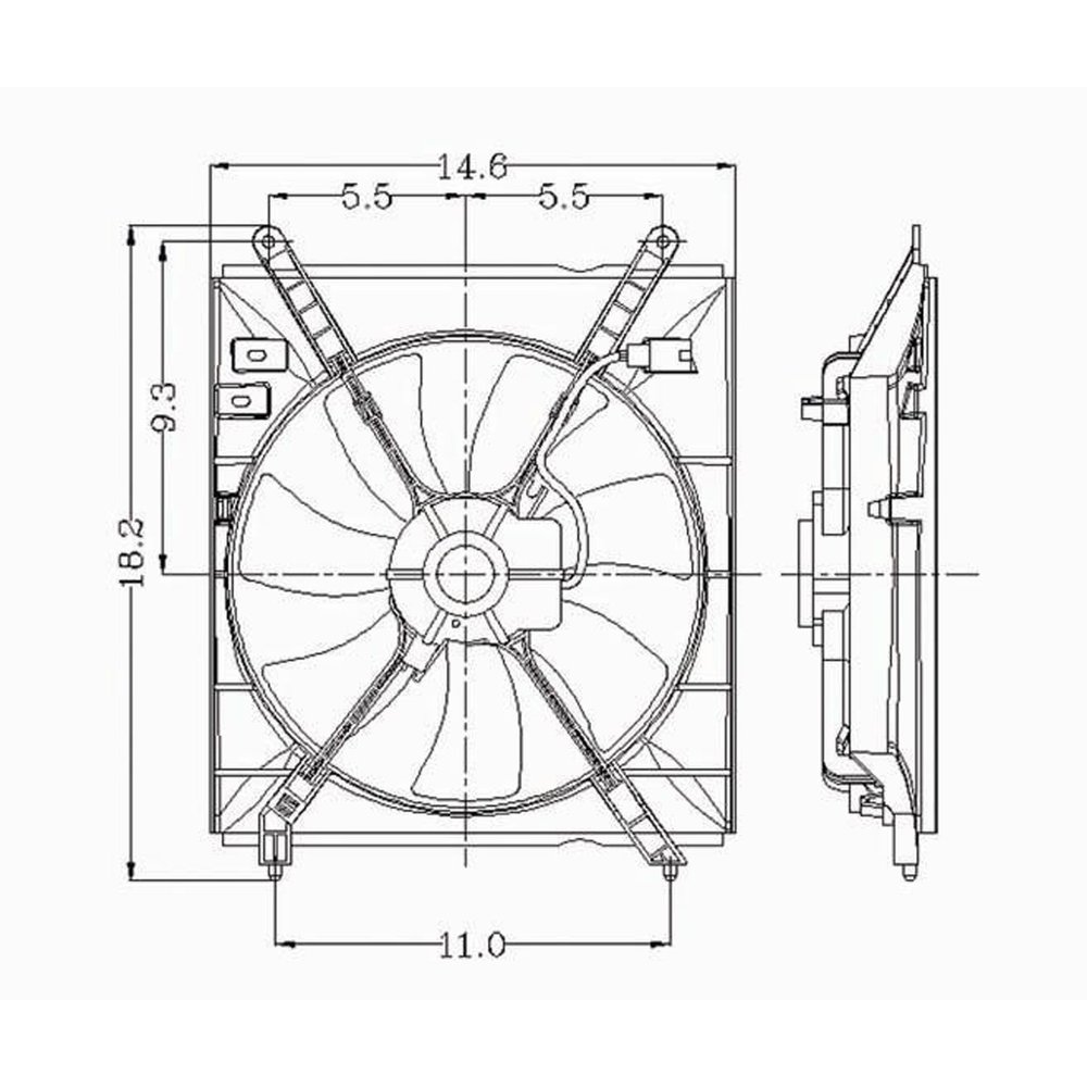 CPP Passenger Side Single Cooling Fan for 2000-2001 Toyota Camry TO3113103