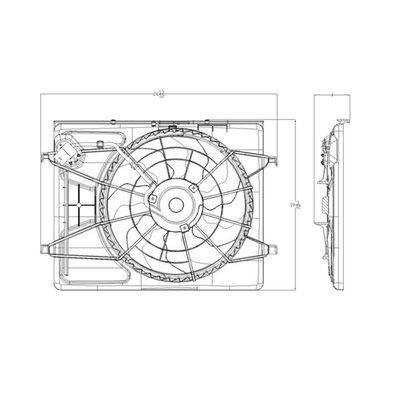 CPP Single Cooling Fan for 2007-2010 Hyundai Elantra HY3115120