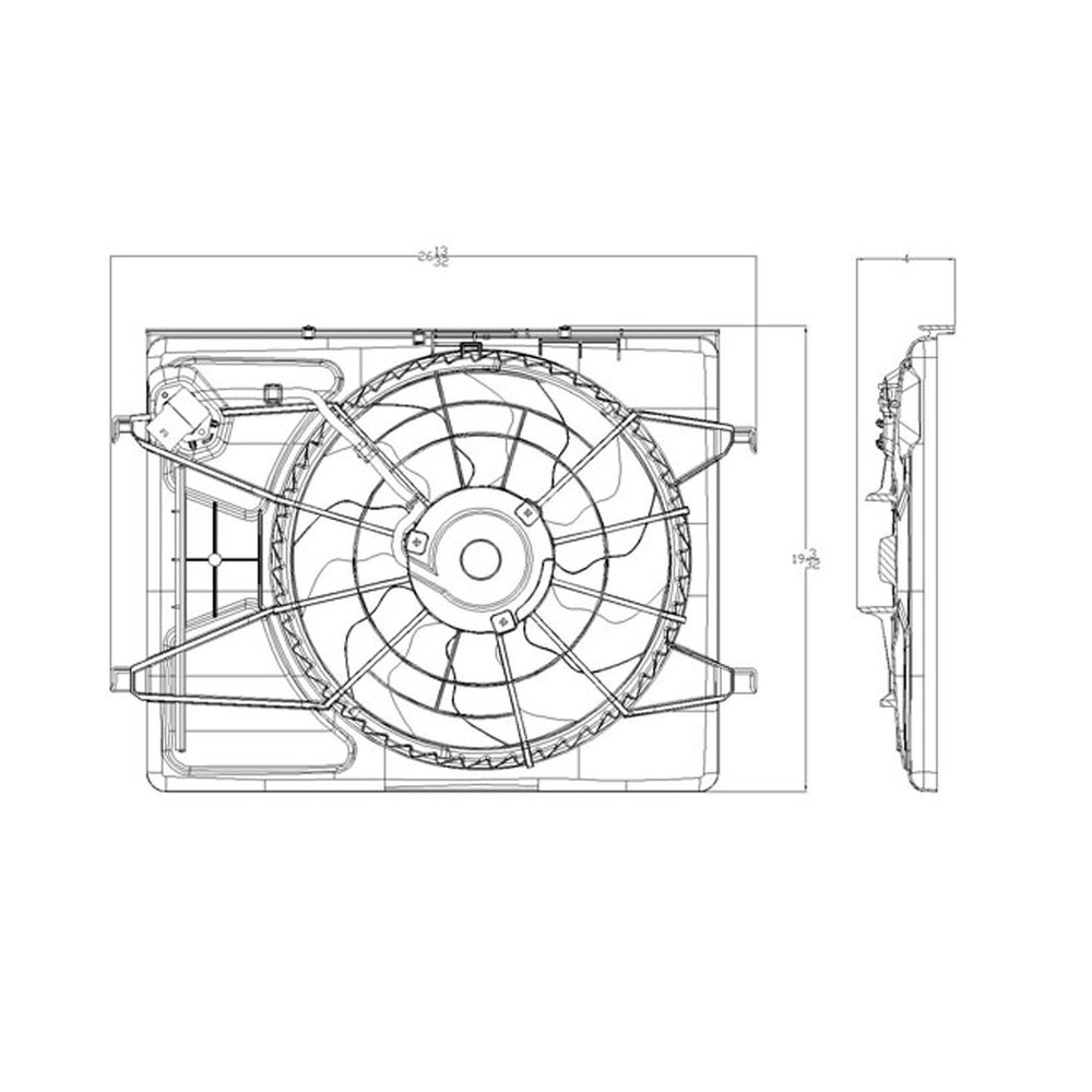 CPP Single Cooling Fan for 2007-2010 Hyundai Elantra HY3115120