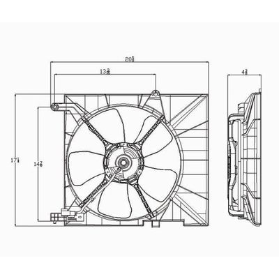 CPP Single Cooling Fan for Chevrolet Aveo, Aveo5 GM3117106