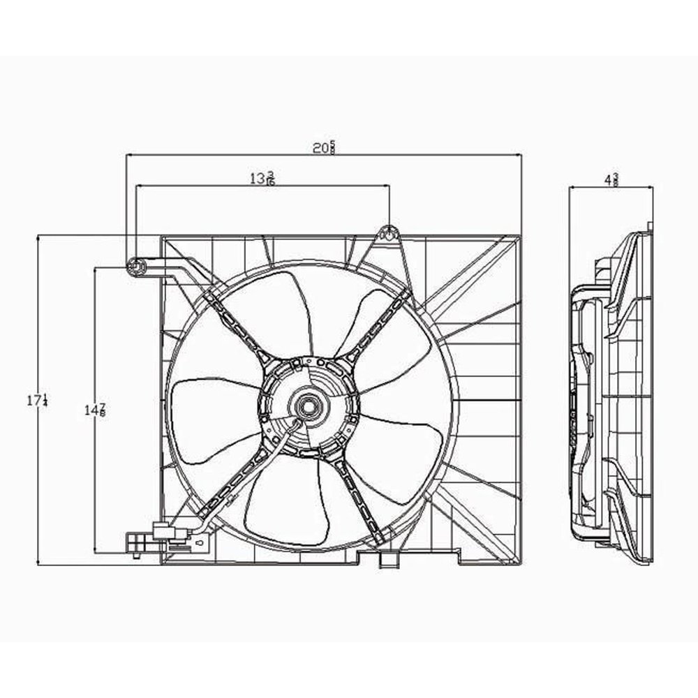CPP Single Cooling Fan for Chevrolet Aveo, Aveo5 GM3117106