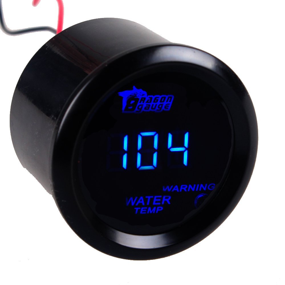 Etopars 2" 52mm Black Car Auto Digital Blue LED Light Water Temp Fahrenheit F LED Gauge