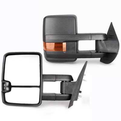 Mallofusa Pair Manual Telescoping Folding Towing Mirrors Compatible for Chevy Silverado GMC Sierra Tahoe Suburban Yukon XL