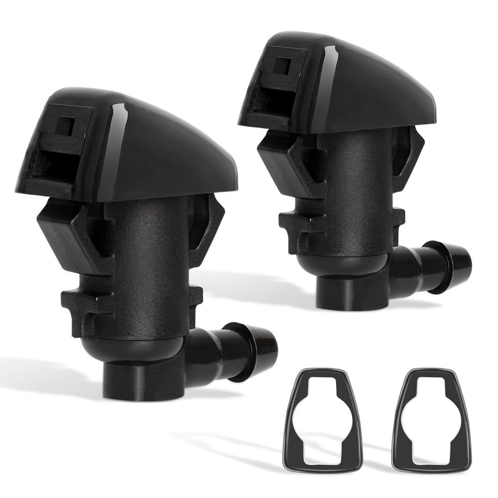 Belleone 2PCS Front Windshield Washer Nozzle Fit for 2008-2012 Jeep Liberty, 2006-2010 Jeep Commander, 2007-2011 Dodge Nitro, Replacement for Part # 55157319AA 4806312AA, Spray Jet Kit