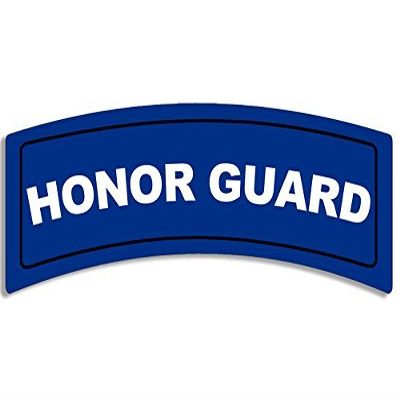 LPF USA Blue/White Honor Guard Tab Shaped Sticker (Army Military)