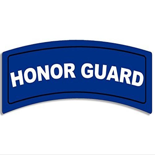 LPF USA Blue/White Honor Guard Tab Shaped Sticker (Army Military)