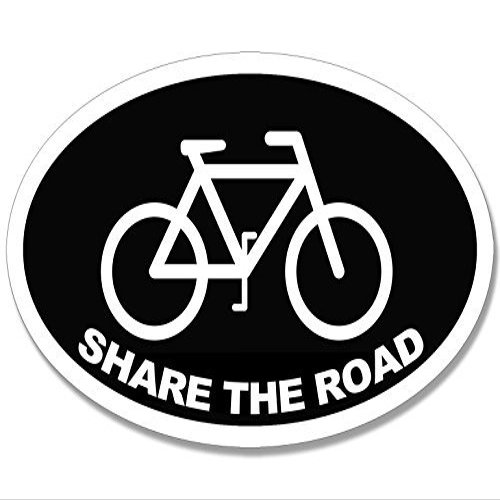LPF USA Black Oval Share The Road Sticker (Cycle Cycling Bike Safety)