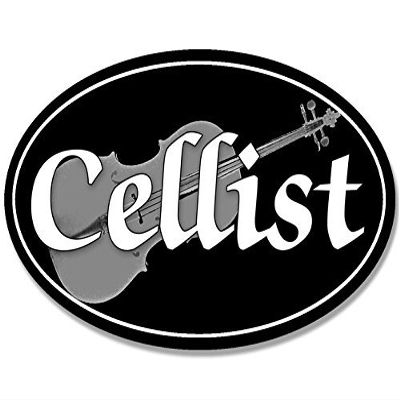 LPF USA Oval Cellist Sticker (Decal Cello Band Music Musician)
