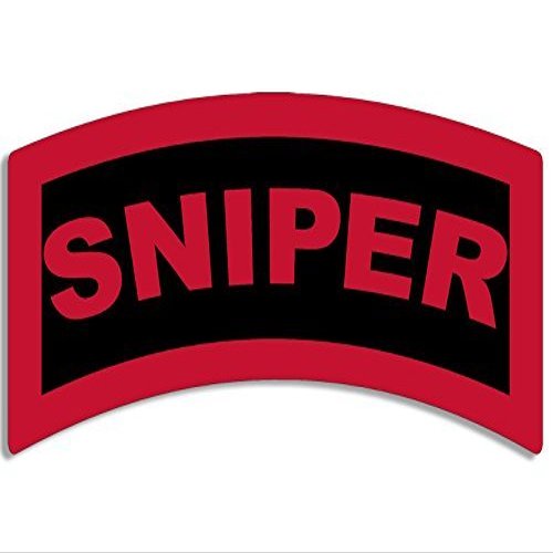 LPF USA Red/Black Sniper Tab Shaped Sticker (Army Military)