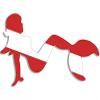LPF USA Mermaid Shaped Scuba Dive Flag Sticker (Diving Diver) view 1