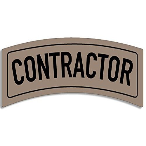 LPF USA Khaki Contractor Tab Shaped Sticker (Army Military)