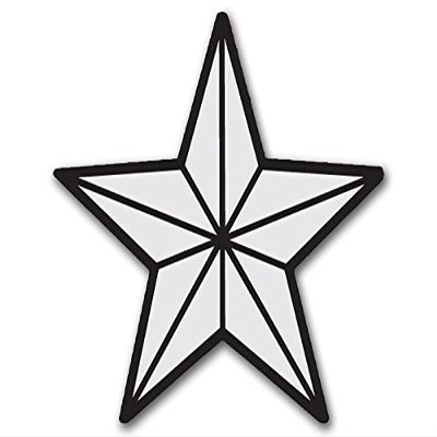 LPF USA 1 Star Brigadier General Insignia Sticker (Star Shaped Rank Logo)