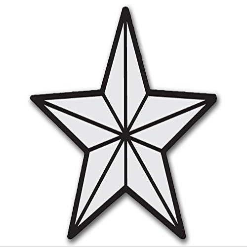 LPF USA 1 Star Brigadier General Insignia Sticker (Star Shaped Rank Logo)