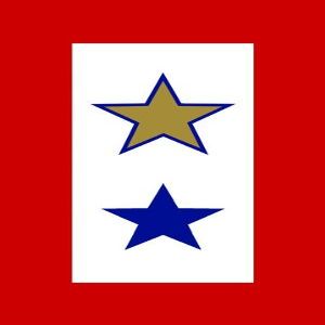 LPF USA 1 Gold Star and 1 Blue Star Military Service Flag Sticker (Honor one Army)