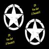 Bluegrass Decals 2-Pack Distressed Stars 5.50 Inches x 5.50 Inches White Vinyl Military Decal Sticker view 1