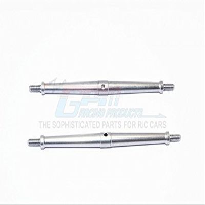 Aluminum 4mm Clockwise And Anticlockwise Turnbuckles (Total Length 120.5mm - Both Side Thread 10mm) - 1Pr Gray Silver