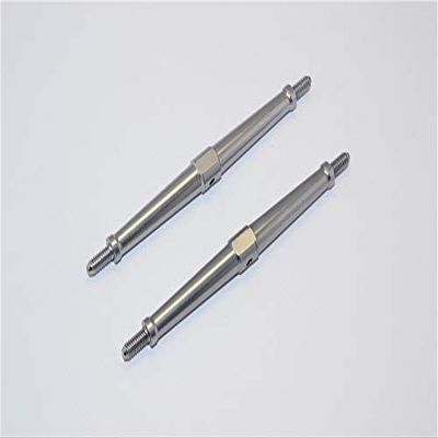 Aluminum 4mm Clockwise And Anticlockwise Turnbuckles (Total Length 102mm - Both Side Thread 9.5mm) - 1Pr Gray Silver