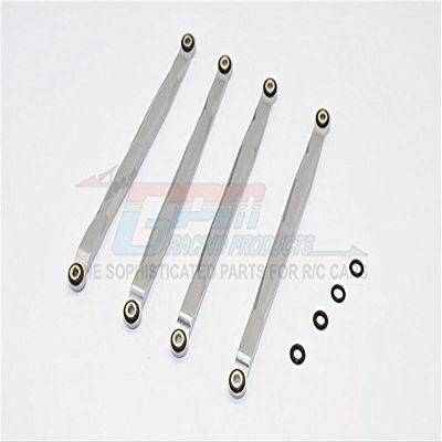 Axial Wraith & RR10 Bomber Upgrade Parts Aluminum Lower Tube Frame Brace - 4Pcs Set Gray Silver