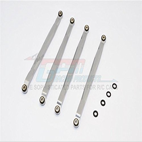 Axial Wraith & RR10 Bomber Upgrade Parts Aluminum Lower Tube Frame Brace - 4Pcs Set Gray Silver
