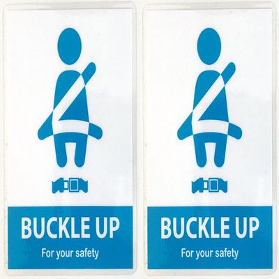 AS PRO (Set of 2) Headrest Decal Buckle Up Reminder Sign Rideshare Display