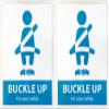 AS PRO (Set of 2) Headrest Decal Buckle Up Reminder Sign Rideshare Display view 1