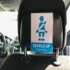 AS PRO (Set of 2) Headrest Decal Buckle Up Reminder Sign Rideshare Display view 2