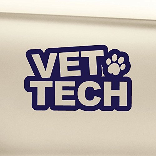 Nashville Decals Vet Tech Vinyl Decal Laptop Car Truck Bumper Window Sticker - Navy