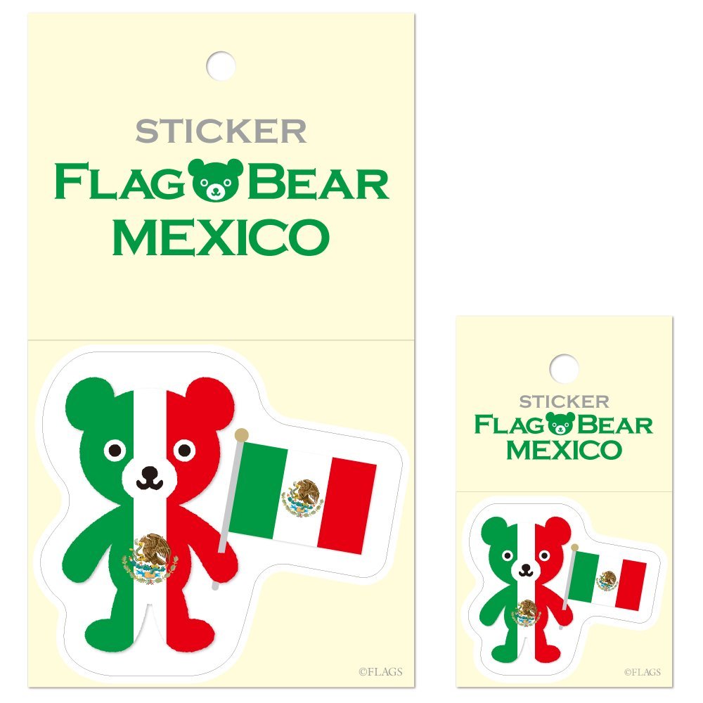 Moon Graphics SET131 Flag Bear Sticker Mexico