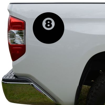 8 Ball Pool Billiard Die Cut Vinyl Decal Sticker For Car Truck Motorcycle Window Bumper Wall Decor Size- [6 inch/15 cm] Tall Color- Gloss Black