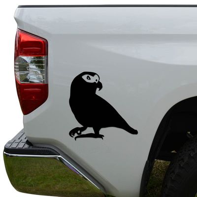 Rosie Decals African Grey Parrot Bird Die Cut Vinyl Decal Sticker For Car Truck Motorcycle Window Bumper Wall Decor Size- [6 inch/15 cm] Tall Color- Gloss White