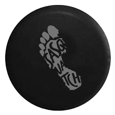 Silver Back Covers Yeti Sasquatch Footprint Bigfoot Hunting Spare Tire Cover fits SUV Camper RV Accessories Gray Ink 31 in