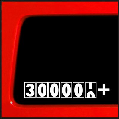 300,000+ Miles Decal - Funny High Mileage Club Bumper Sticker for Car Truck JDM Diesel- Vinyl Die Cut Window 1.3"x7" White Made in USA