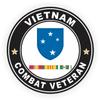 23rd Infantry Division Vietnam Combat Veteran with Ribbons Decal view 1