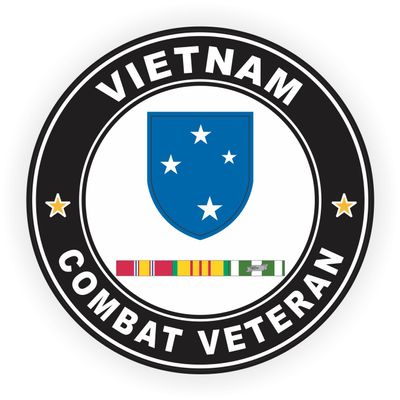 23th Infantry Division Vietnam Combat Veteran with Ribbons Decal