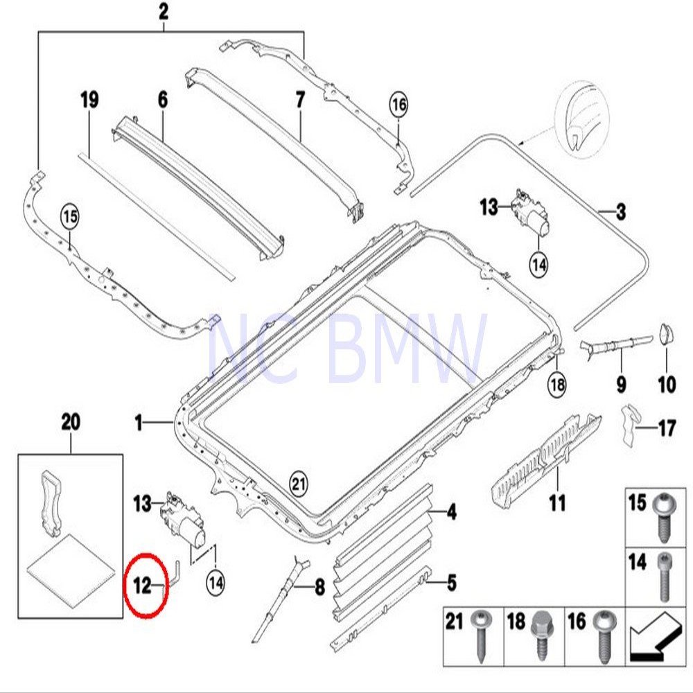 BMW Genuine Emergency Tool Electr.Sliding Roof