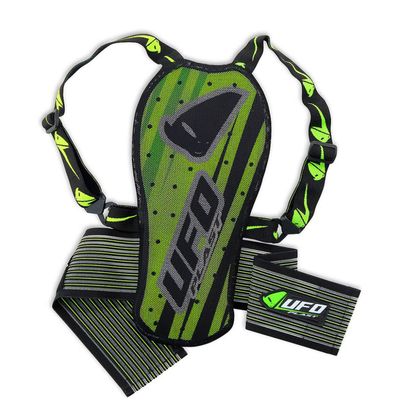 UFO PLAST Made in Italy PS02352 Kombat Spine Protector for Kids - Safety Kit with Back Support Belt/Multilyer Protection/Snowboard, Ski, Motorcycle/Age 7-9 / Size: Medium/Color: Green