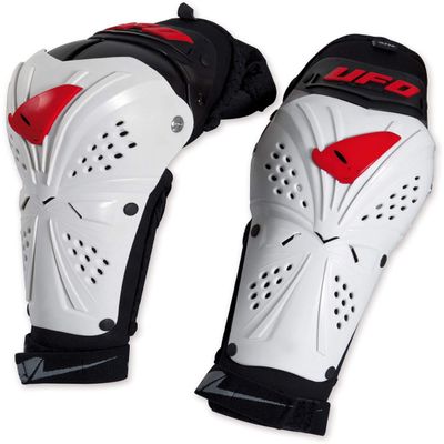 UFO PLAST Made in Italy GO02347 Professional EVO Elbow Guards/Spherical Movement Polyethylene Shells/for: Motorcycle, Motocross, Snowboard, Ski, Hockey/Size: S/M/Color: White