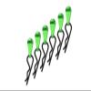 Body Clips + Aluminum Mount For 1/5 To 1/8 Models - 6Pcs Set Green view 1
