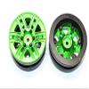 Aluminum 6 Spokes 1.9" Wheels With Plastic Wheel Frame - 2Pcs Set Green view 1