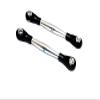 Aluminum 3mm Clockwise And Anticlockwise Turnbuckles With 12.5mm Long Plastic Ends & 5.8X3X6mm Balls (Total Length 59mm-63mm, From Hole To Hole 50mm-54mm) - 1Pr Silver view 1
