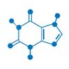 Applicable Pun Caffeine Molecule Coffee Energy - Chemical Compound Skeletal Formula - Vinyl Decal for Outdoor Use on Cars, ATV, Boats, Windows and More - Sky Blue 11 inch view 1