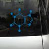 Applicable Pun Caffeine Molecule Coffee Energy - Chemical Compound Skeletal Formula - Vinyl Decal for Outdoor Use on Cars, ATV, Boats, Windows and More - Sky Blue 11 inch view 2