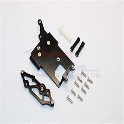 GPM For Kyosho Mini Inferno Upgrade Parts Aluminum Receiver Bottom Mount With Screws & Aluminum+Delrin Posts - 2Pcs Set Black