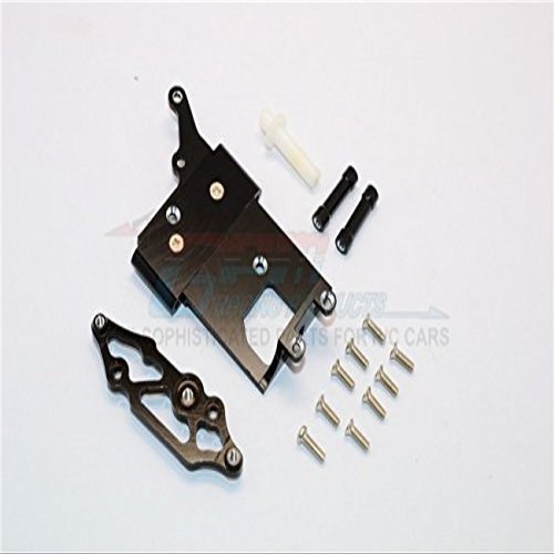 GPM For Kyosho Mini Inferno Upgrade Parts Aluminum Receiver Bottom Mount With Screws & Aluminum+Delrin Posts - 2Pcs Set Black