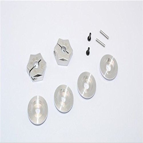Aluminum Hex Adapter From 12mm Convert To 17mm With 8mm Thickness - 2Pcs Set Silver